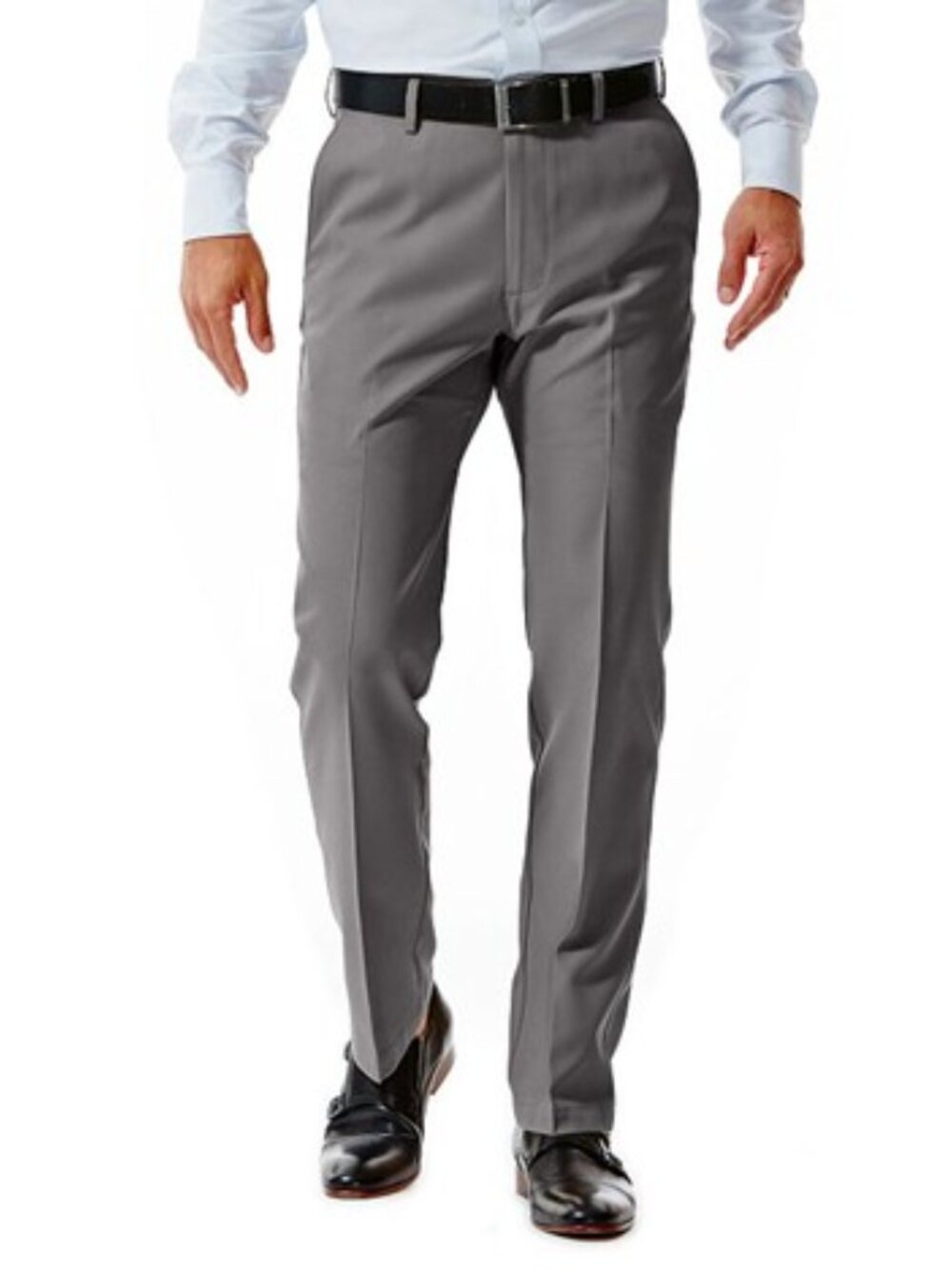 Men's Haggar Straight-Fit Melange Performance Flex-Waist Graphite Pants